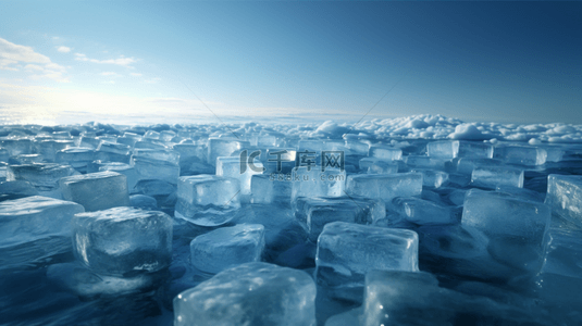 冰山背景图片_冰川冰山蓝天雪山冰块漂浮