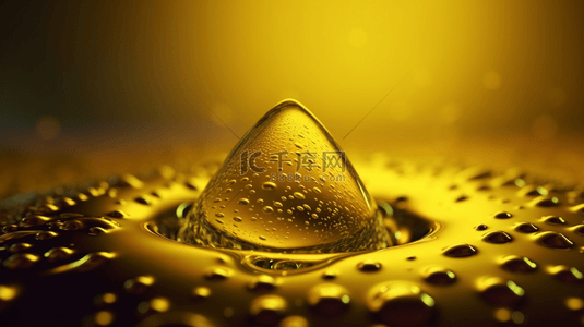 抽象流动的金色液体