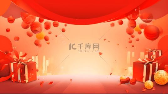 活动背景背景图片_电商喜庆节日红色舞台促销活动背景