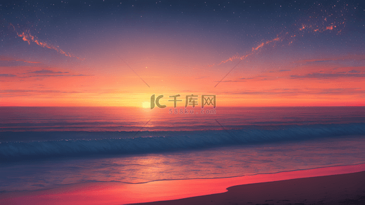 海边背景图片_星空海边晚霞落日