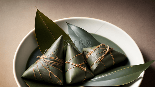端午节绿豆糕背景图片_粽子粽叶端午节传统