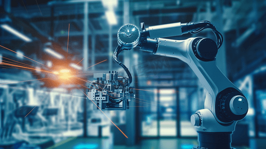 工程师智能工厂机器AR增强现实技术未来工业VR技术机械臂控制工程师在工厂使用计算机控制机器。
