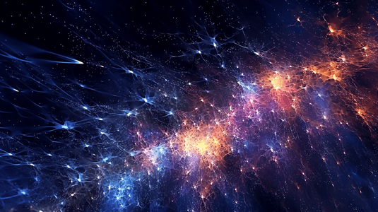 霓虹灯炫酷光效摄影照片_宇宙星空、三维数码地球、01数字、发光光圈构图世界网络大数据抽象背景
