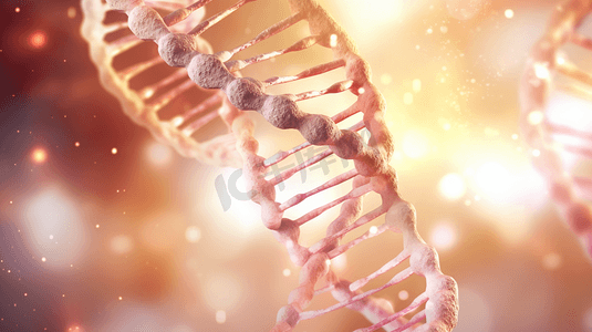 带有DNA链的医学背景的3D渲染
