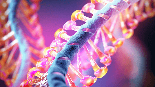 DNA链。三维渲染

