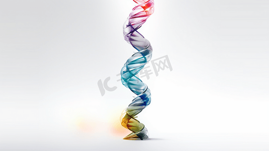 由漂浮的曲调组成的DNA螺旋。
