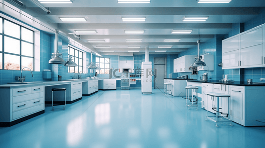 科研背景图片_蓝色实验室室内医学研究科研环境