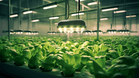 智慧农场摄影照片_植物发芽生长及智能农场技术检测与控制系统。农业创新技术
