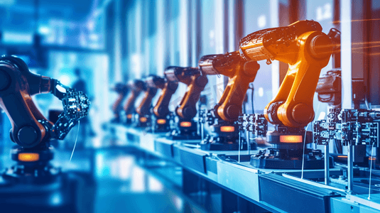 科技人工智能摄影照片_未来技术趋势智能工业4.0概念工程师在工厂使用人工智能机器人自动化机器连接数据网络软件监控操作过程
