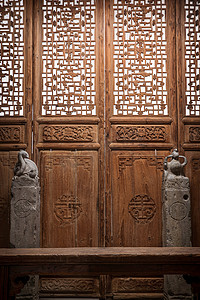 门石摄影照片_中式古典门