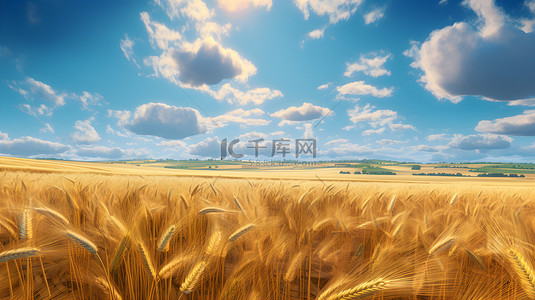 小麦背景图片_田野麦穗场景背景