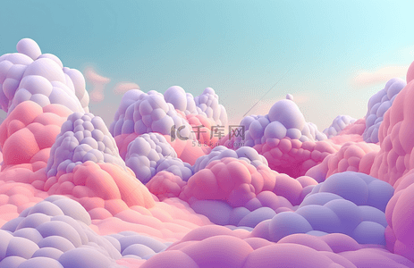 3D彩色云彩云层云朵背景