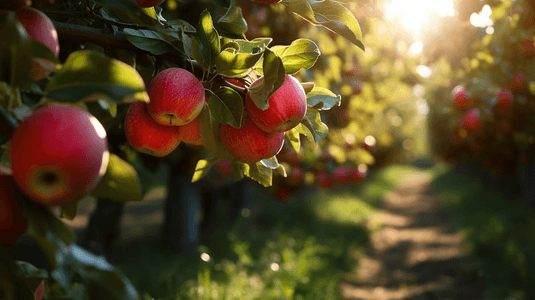 苹果摄影照片_果树苹果阳光农产品摄影