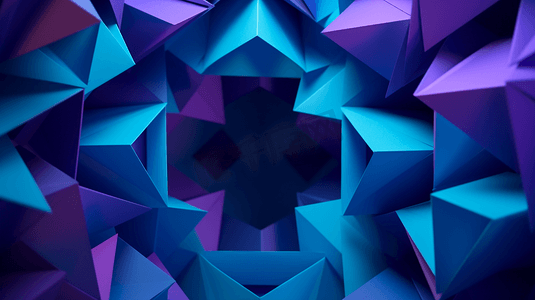 彩色几何摄影照片_美丽的抽象蓝色和紫色几何纸背景
