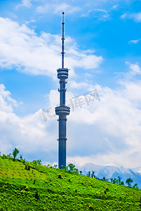 哈萨克斯坦建筑摄影照片_哈萨克斯坦阿拉木图电视塔