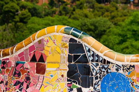 陶瓷长凳奎尔公园 - 西班牙巴塞罗那
