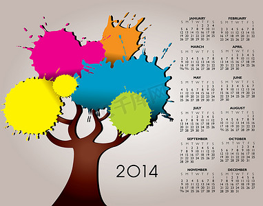2014创意打印或网络日历