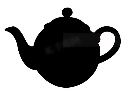 茶壶剪影矢量图