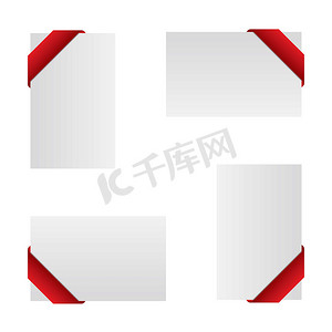 简体中文标题白卡片配红丝带插图