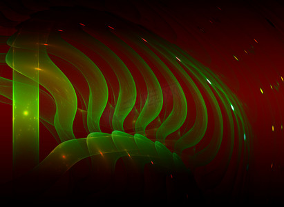 星系线条星系线条摄影照片_红色抽象结构的力量（黑色背景）