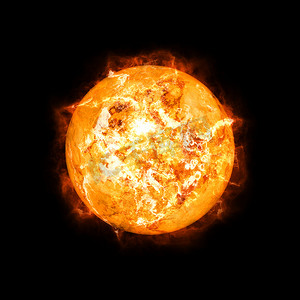 火焰摄影照片_太空中的详细太阳