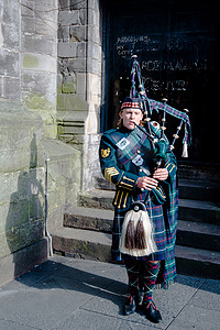 爱丁堡的苏格兰风笛手
