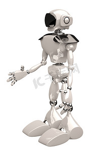 cyborg摄影照片_白色背景上的机器人