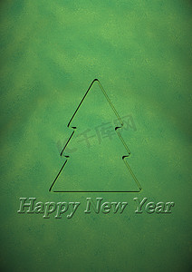 新年图标摄影照片_新年背景与树