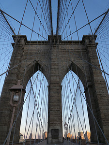 城市商务几何摄影照片_布鲁克林大桥