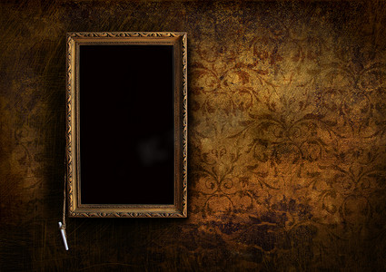 黑板粉笔边框摄影照片_旧式菜单板带有脏兮兮的花卉背景