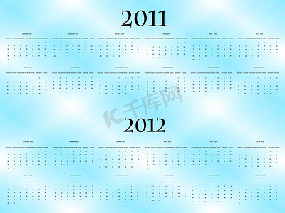 商务矢量摄影照片_2011年和2012年的矢量日历