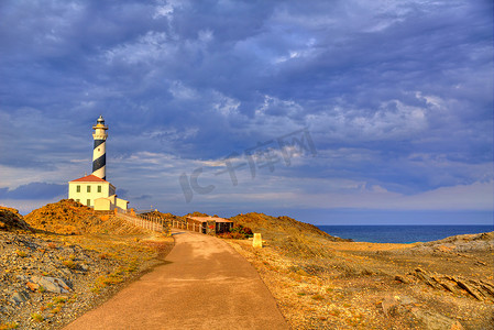 Cap de Favaritx 日落灯塔斗篷在 Mahon