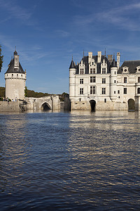 舍农索，法国-10 月 10 日。在 vi 附近的卢瓦尔河谷城堡
