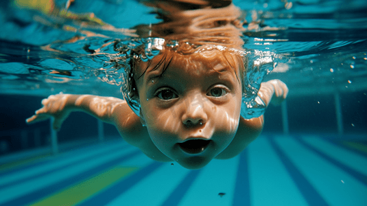 一个小女孩在游泳潜水1