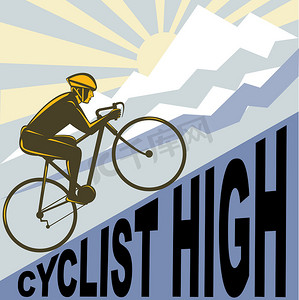 斜坡自行车摄影照片_骑自行车的人在陡峭的山上赛车
