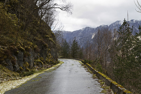 乡村景观中破旧的道路