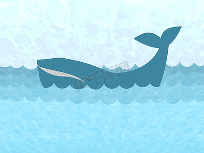 卡通海洋摄影照片_海洋中的鲸鱼