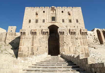 平开门强化摄影照片_叙利亚阿勒颇的城堡