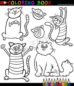 卡通猫或小猫 Coloring Page
