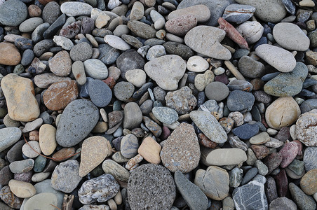 沙滩布置摄影照片_沙滩上的石头