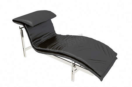 皮革休闲椅，3D 插图