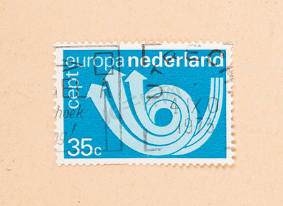 国潮1980摄影照片_荷兰 1980： 在荷兰打印的邮票显示 h