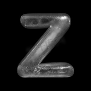Ice letter Z - 大写 3d Winter 字体 - 适用于自然、冬季或圣诞节相关主题