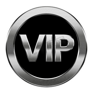 会员卡vip摄影照片_Vip 图标银，白色背景上孤立。