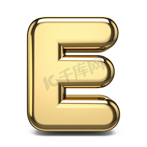 金色字体字母 E 3d