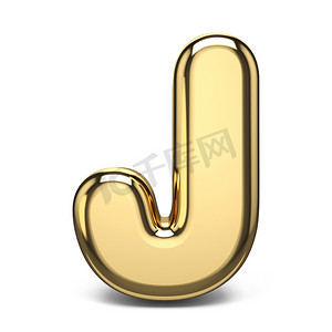 金色字体字母 J 3d