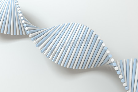 3d 渲染，螺旋 DNA 由线条组成。