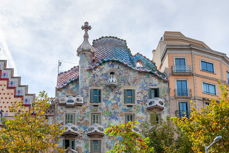 之家摄影照片_巴特罗之家，安东尼奥·高迪建造的房子，西班牙巴塞罗那