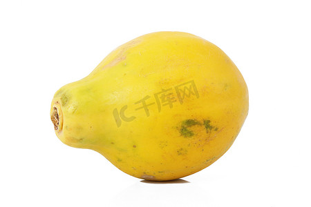 木瓜美食摄影照片_白色背景上的木瓜