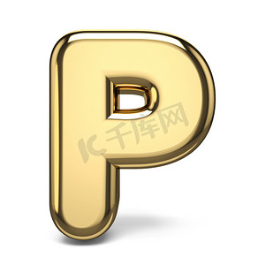 金色字体字母 P 3d